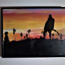Auf der Jagd 40 x 30 cm Leinwandpapier (inkl. Rahmen)