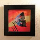 Schmetterling im Sonnenuntergang 27 x 27 cm Leinwandpapier (inkl. Rahmen)
